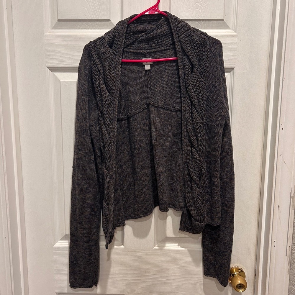 Converse One Star Women Open Front‎ Cardigan Sweater Knit Size L